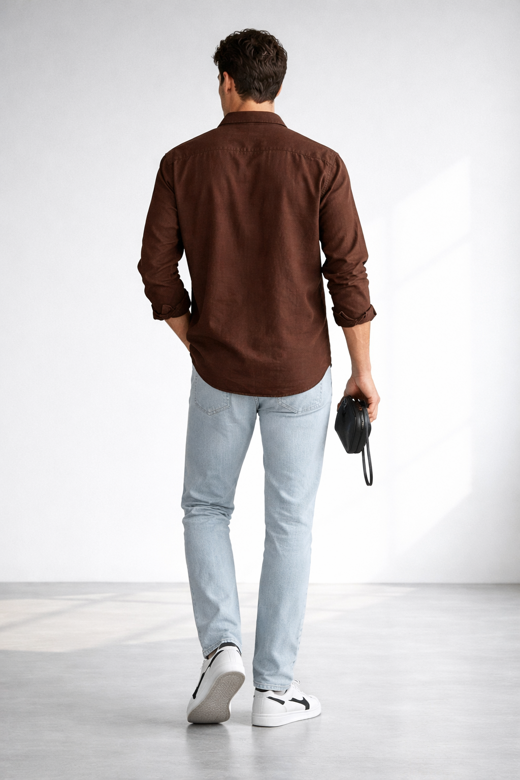 Men’s Rich Brown Linen Blend Shirt – Premium Smart Casual Essential