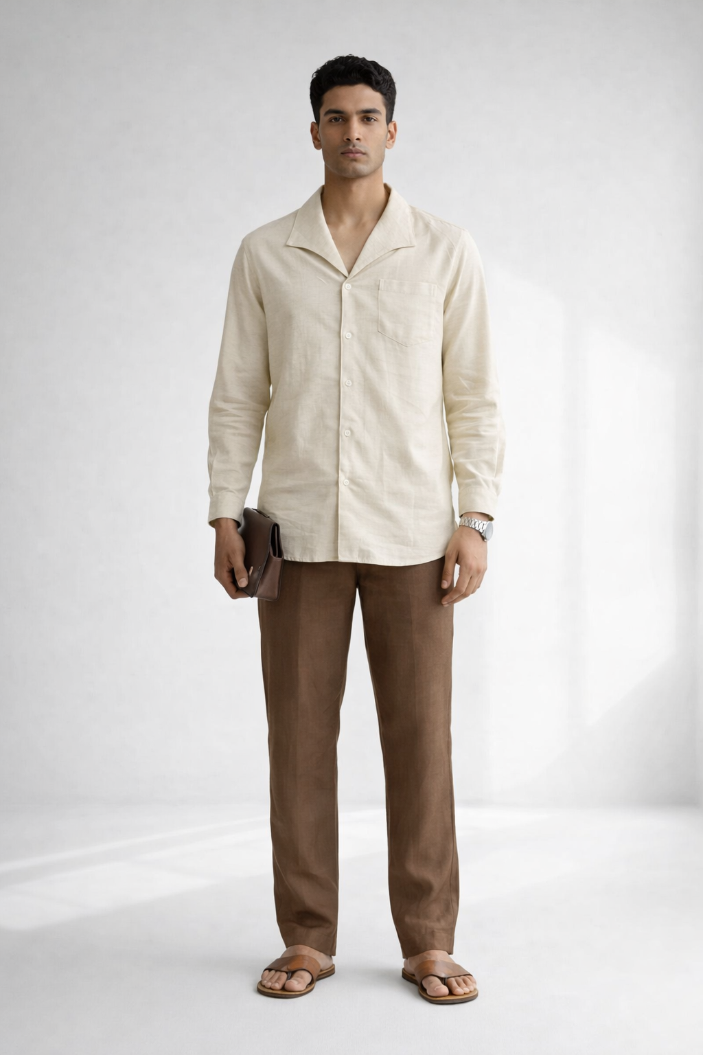 Men’s Off White Linen Designer Shirt – Premium Summer Essential